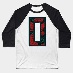 Modern Rose Floral Initial Name Alphabet - Letter O Baseball T-Shirt